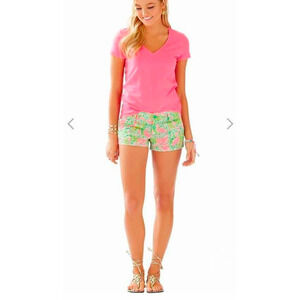 Lilly Pulitzer Womens Size 000 Walsh Short‎ Hot Wings Flamingo 3" Inseam